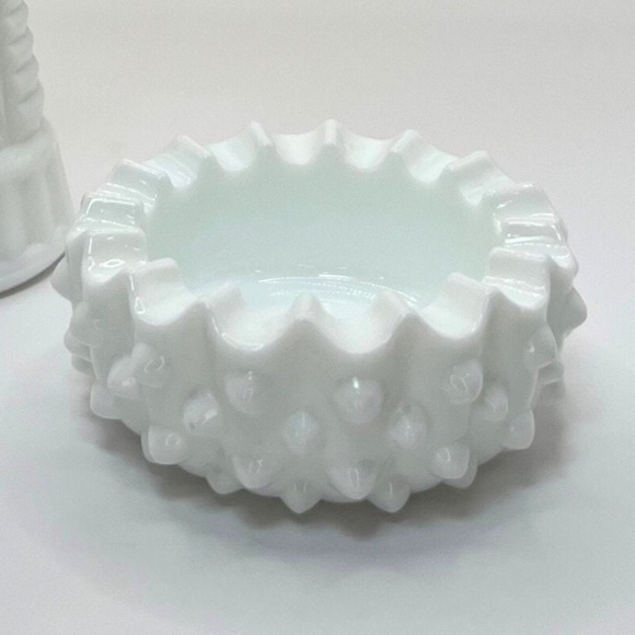 White Milk Glass Catch All Tray / Trinket
Tray / Round Ring Dish - Picture 3 of 5
